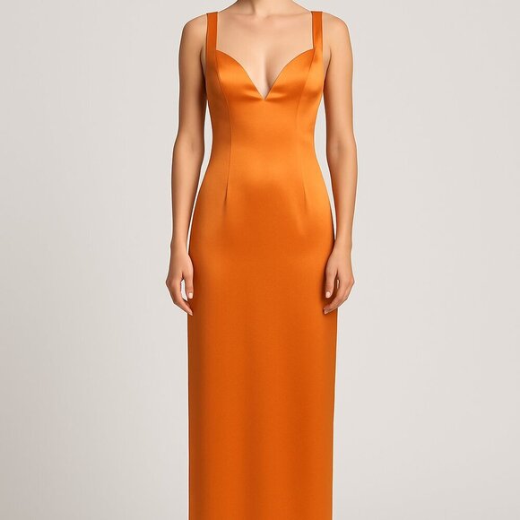 Miscreants Orange Satin Gown Dress UK 8 US 457